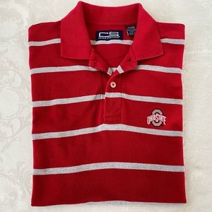 Crable Sportswear Red Polo Light Grey Stripes M